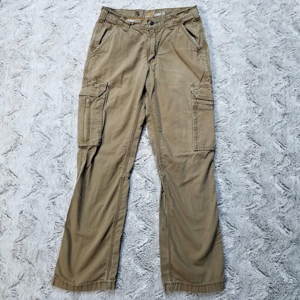 Carhartt Cargo Pants Mens 32x32 Brown Relaxed Fit Force Flat Front Straight